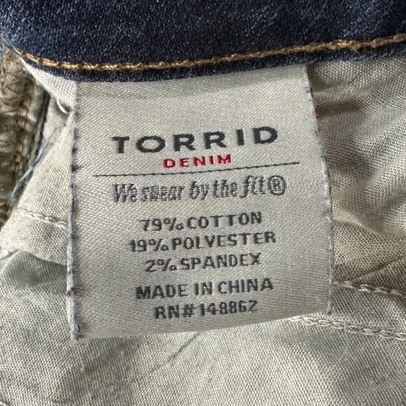 Torrid SZ 20R Straight Leg Jeans Stretch Hi-Rise Factory Faded Medium Wash Blue - Picture 8 of 9
